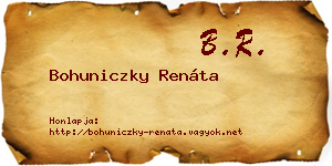 Bohuniczky Renáta névjegykártya